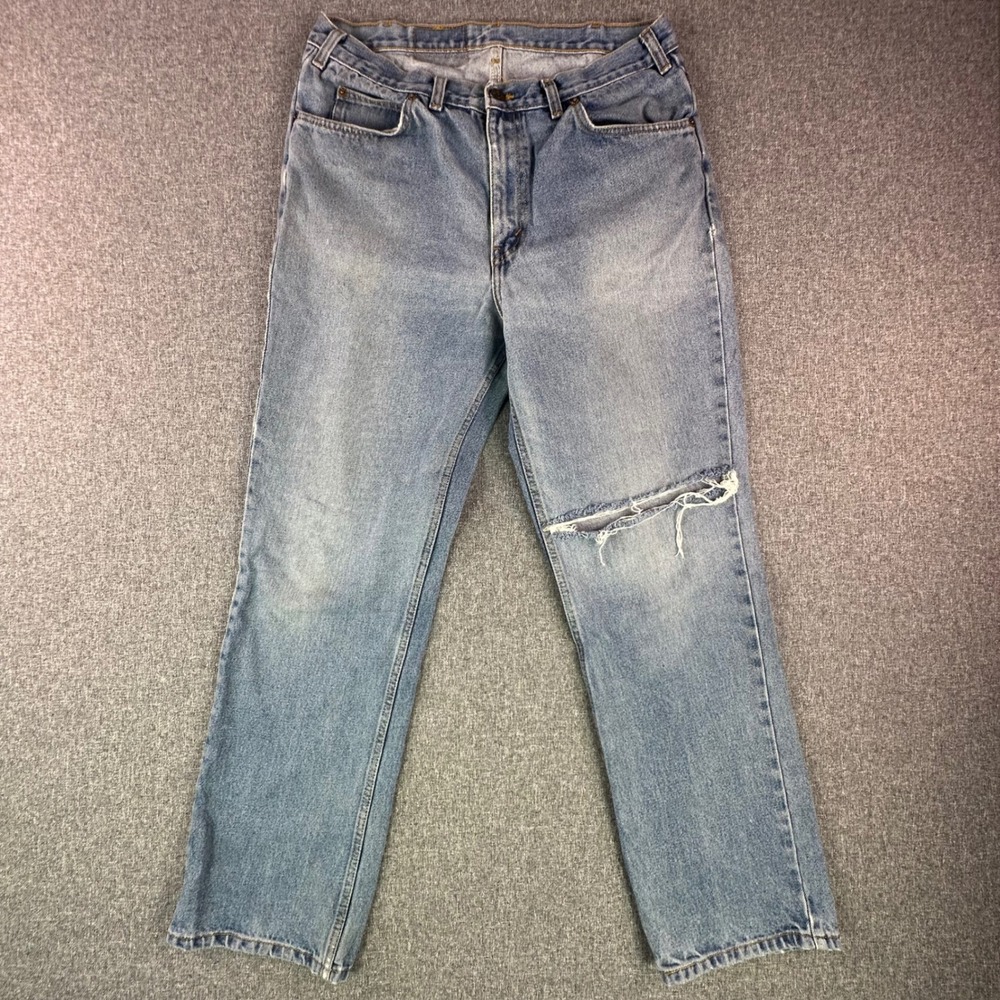 Levi's Jeans Mens 32x30 Orange Tab Straight Leg Light Wash Distressed Vintage